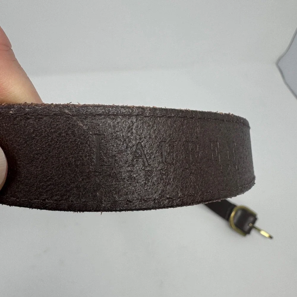 Ralph Lauren Kids Dark Brown Leather Belt Gold Buckle 38 9108005-210 Uniform